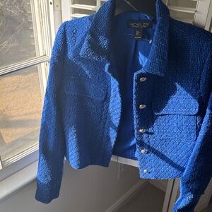 Rachel Zoe Women's Textured Royal Blue Jacket